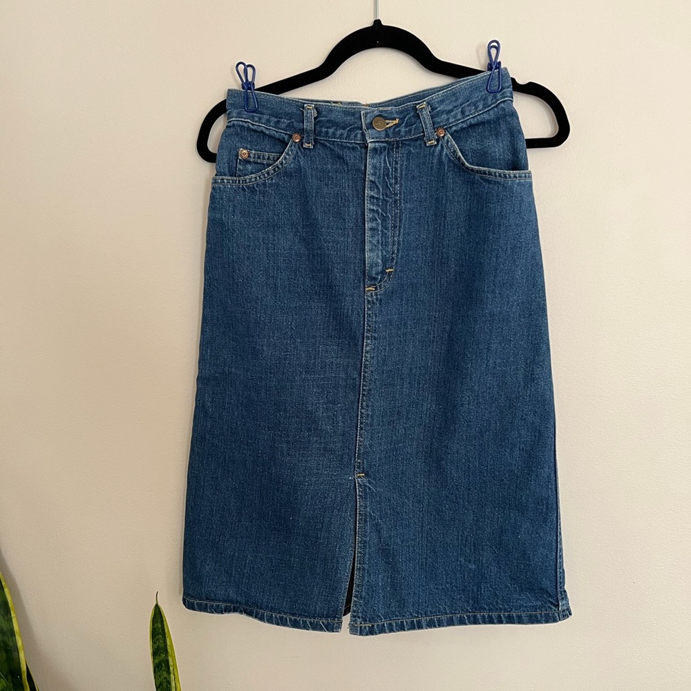 Vintage Lee Denim Mid length Skirt, size 2